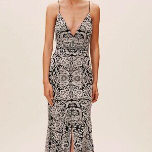 ml monique lhuillier long dress mermaid black